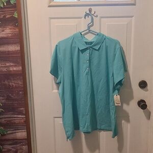 Woman's 2X St John's Bay Blue Classic Polo